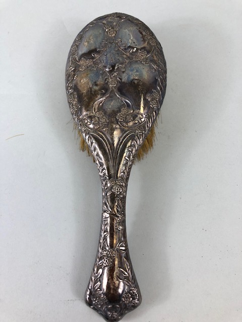 Silver, Silver hallmarked hand mirror and Hair brush both A/F - Image 8 of 9