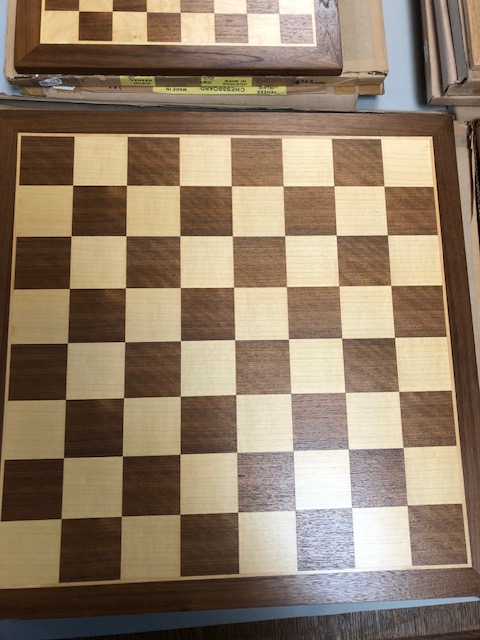 Vintage games, quantity of wooden chess boards of varying sizes and styles still in there original - Image 2 of 7