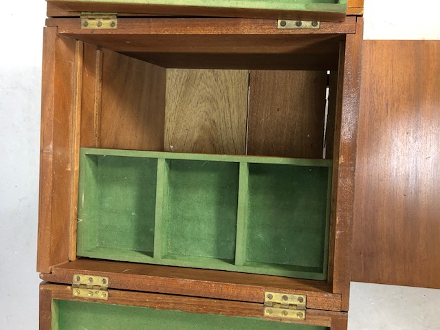 Mid century style teak storage unit (sewing or crafts box) in teak with drawers and storage trays on - Image 3 of 8