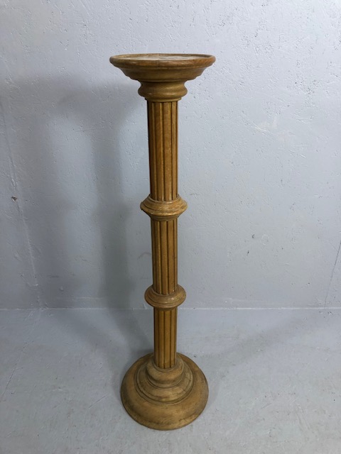 Pine Turned plant stand or torchiere approx 102cm tall