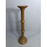 Pine Turned plant stand or torchiere approx 102cm tall