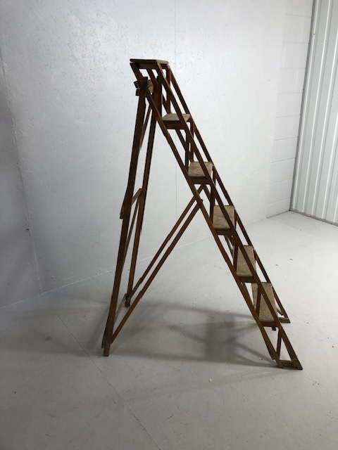 Vintage wooden folding set of steps by WOODWARE approx 154cm tall and one other - Image 5 of 5