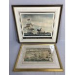Antique prints of American Maritime interest and the War of Independence, one being the capture of
