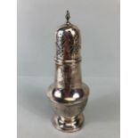 Silver hallmarked sugar shaker by Emily Viners approx 17cm tall and 152g