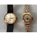 9ct gold watches, Ladies Rotary dress bracelet watch with MOP dial winds and runs approximately 19cm