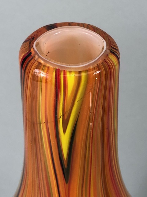 Art Studio Glass, hand blown orange swirl vase, Scandinavian Bjorn Ramel pot vase and a tall - Image 4 of 9