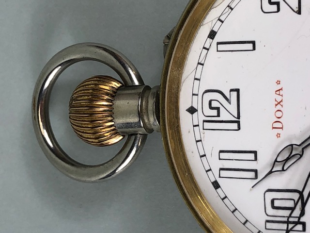 Antique Goliath watch by Doxa, Arabic numerals on a white face with secondary dial, in a bedside / - Image 11 of 19