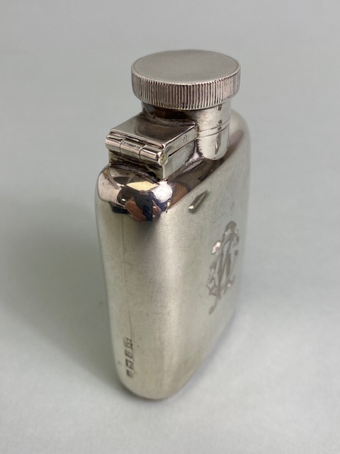 Antique silver English hall marked tot flask approximately 73.3g and a silver hallmarked vesta - Image 2 of 9