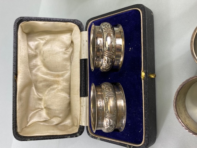 Quantity of silver items to include cigar cutter, napkin rings, bracelet's etc - Image 9 of 11