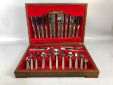 Vintage Cutlery, mid Century Viners of Sheffield stainless Steel 84 piece canteen of bark design