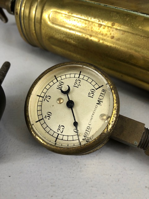 Vintage Motoring Automobilia, pre war brass and metal adjustable sidelamp with attached convex - Image 5 of 7