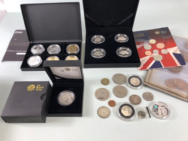 Coins, collection of British collectable commemorative coins, to include royal Mint classic car