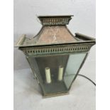 Modern Victorian style metal porch wall light with 2 faux candle holders approximately 35 x 23 x