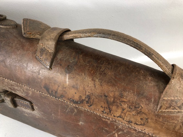 Vintage sporting interest, late 19th / early 20th century leather Leg of Mutton shotgun case A.F ( - Image 6 of 11