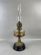Antique 19th century oil Lamp faceted clear glass reservoir with brass base and fittings