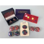 Vintage Liberty Of London costume Jewellery being a pair of boxed Liberty cufflinks, a pair of Sonia