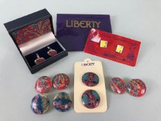 Vintage Liberty Of London costume Jewellery being a pair of boxed Liberty cufflinks, a pair of Sonia