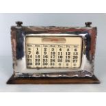 Early 20th century Silver fronted perpetual desk calendar, hall marked for Birmingham
