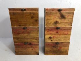 Retail or interior display interest, six wooden chests, from a museum display each approximately