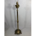Vintage lighting, heavy brass standard lamp in the style of a Victorian Oil Lamp approximately 180