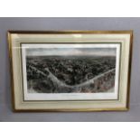 Vintage print of American interest, Harvard University 1906 framed and glazed approximately 95 x