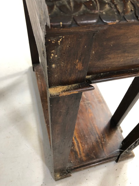 Heavily carved square cupboard on stand, carved with inscription "Venetia", cupboard with fall - Image 12 of 12