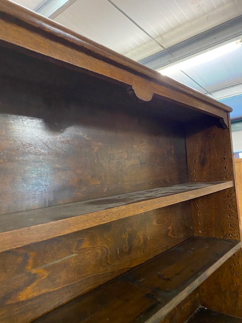 Arts and Crafts oak dresser with shelves above and two cupboards under by maker Curtiss & Sons, - Image 6 of 6