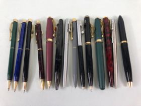Sheaffer pens, collection of 1980s Sheaffer ball point pens in various designs new old stock (not