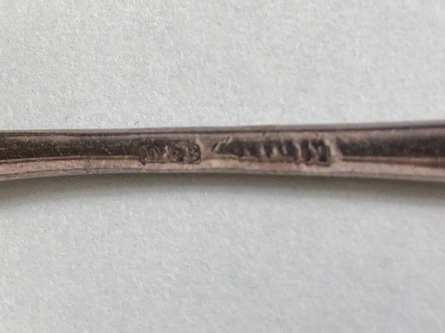 Boxed set of hallmarked rat tail spoons Sheffield by maker Harrison Brothers & Howson and a Georgian - Image 3 of 5