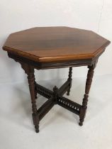 Antique furniture, Edwardian mahogany Octagonal occasional table approximately 61 x 70 cm