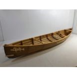 Hand built Canoe by Flaxland open canoe made using all natural products, wooden frame covered