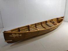 Hand built Canoe by Flaxland open canoe made using all natural products, wooden frame covered