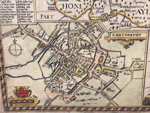 Antique Map of Kent by the famous Cartographer John Speed, unframed approximately 53 x 40cm - Image 4 of 10