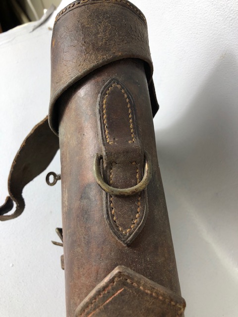 Vintage sporting interest, late 19th / early 20th century leather Leg of Mutton shotgun case A.F ( - Image 10 of 11