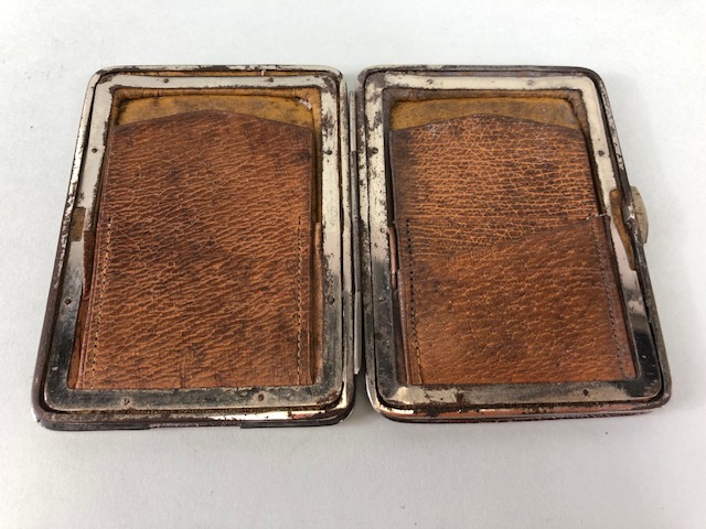 Silver, English Hallmarked silver Ashtray, two cheroot holder cases and a silver mounted leather - Image 12 of 12