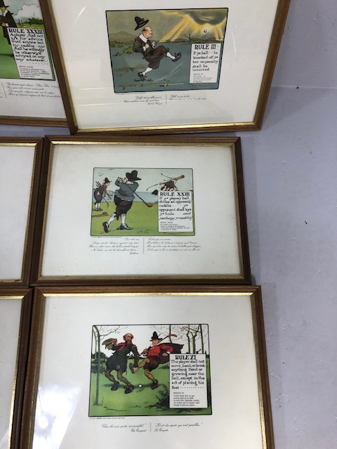 Antique prints, eight historical golfing prints in frames each approximately 44 x 34cm - Image 4 of 4
