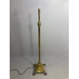 Solid Brass Corinthian column extendable oil lamp converted into a standard lamp on square stepped