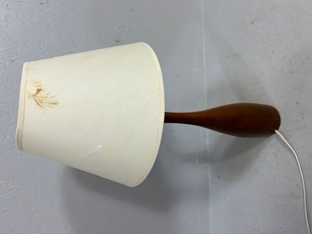 modern table lamp with turned wooden base approximately 63cm high - Image 5 of 5