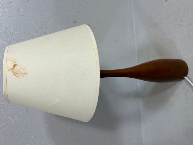 modern table lamp with turned wooden base approximately 63cm high - Image 2 of 5