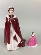 Royal Worcester 2006 Queen Elizabeth ll Figure with box, and a Coalport Minuets figure Jessica in
