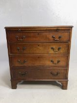 Small chest of four drawers with folding slide and metal handles approx 75 x 44 x 81cm