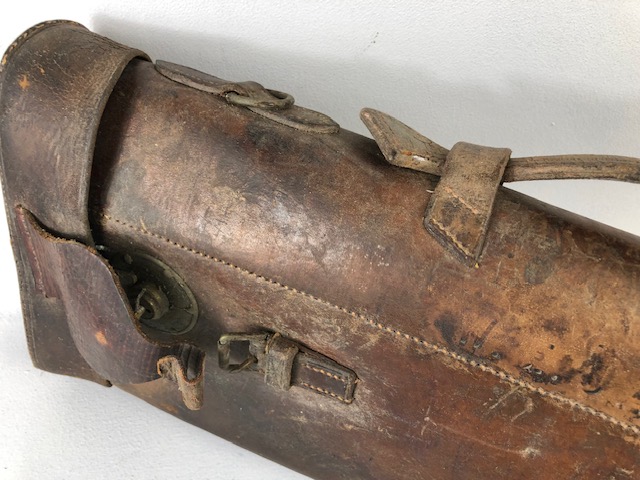 Vintage sporting interest, late 19th / early 20th century leather Leg of Mutton shotgun case A.F ( - Image 7 of 11