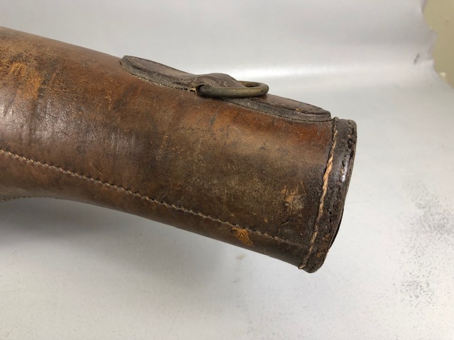 Vintage sporting interest, late 19th / early 20th century leather Leg of Mutton shotgun case A.F ( - Image 2 of 11