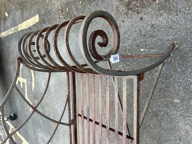 French Style metalwork bench with scroll arms approx 150cm wide - Image 2 of 4