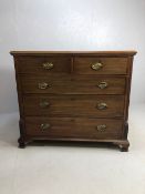 Victorian chest of five drawers with fluted column detailing