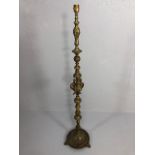 vintage lighting , 20th century brass standard lamp base decorated in the 18th century style with