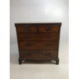 Victorian five drawer chest of drawers with carved frieze detailing approx 98 x 50 x 103cm