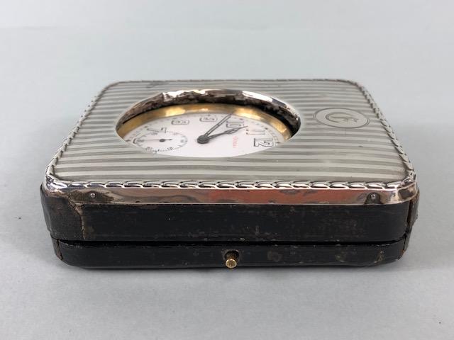 Antique Goliath watch by Doxa, Arabic numerals on a white face with secondary dial, in a bedside / - Image 5 of 19