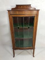 Antique Furniture, Edwardian china cabinet with glazed and leaded panel boor , typical inlaid