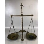 Antique Scales, 19th century brass banking scales by Doyle & Son London, stamped to cross member and